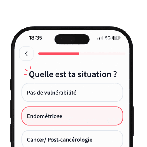 Écran de recueil des données médicales du patient dans l'application Kunto